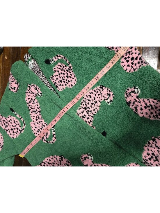 Maximalist Dopamine Green Pink Leopard Oversized Fuzzy Sweater - Picture 9 of 12